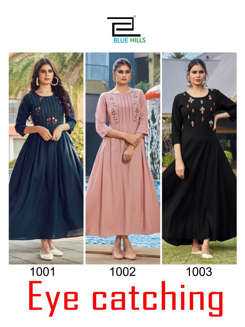Blue Hills Eye Catching Fancy Designer Ethnic Wear Anarakali Kurti Collection